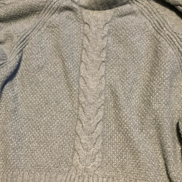 Roots Light Blue Cable crop Knit Sweater - Picture 3 of 6